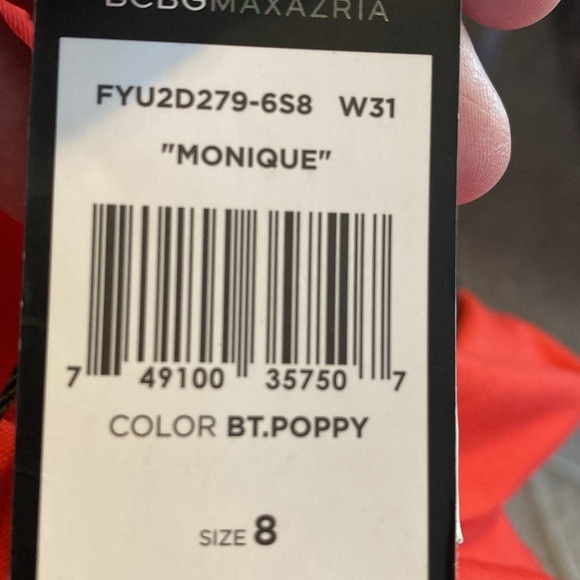 BCBG MAXAZRIA Pants. Dress slacks in Tangerine. NWT. Size 8 - Picture 7 of 7